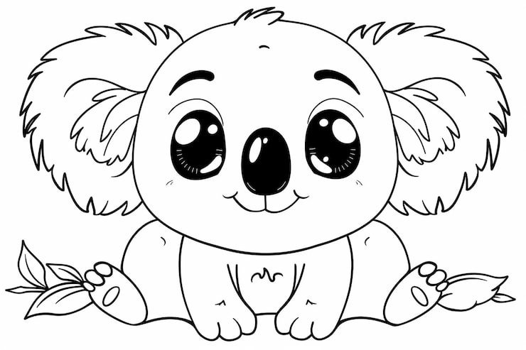 Line Art Baby Koala Bear Vector 1162225 20660  1